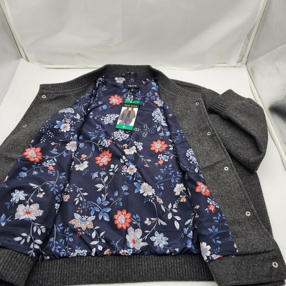 Well Worn Women's Bomber Style Jacket NWT Dark Smoke Grey Size XL Fall Winter - Picture 2 of 7